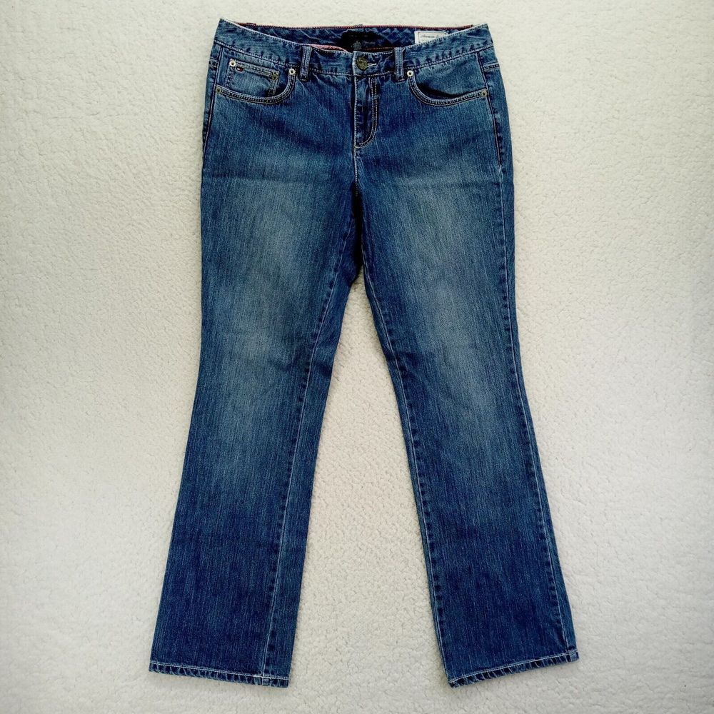 Tommy Hilfiger Jeans Womens 12 Mid Rise Straight American Spirit Cotton Blend